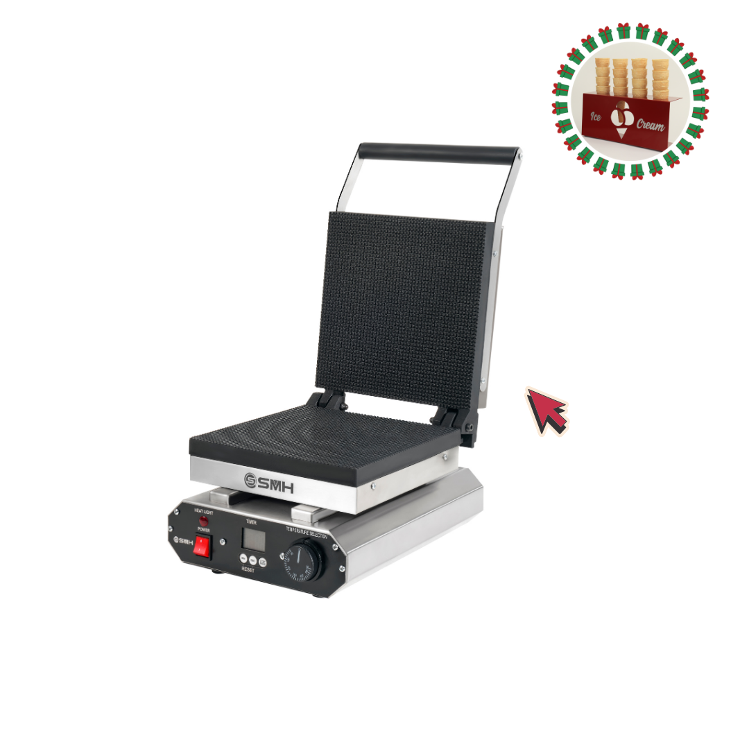 SMH Kornet Waffle Yapma Makinesi | Külah Koyma Standı Hediyeli
