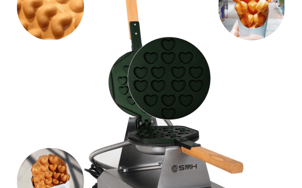 Kalpli özel tasarıma sahip Bubble Waffle Makinesi Seti, yaratıcı ve sevimli waffle'lar yapmanıza olanak tanır.