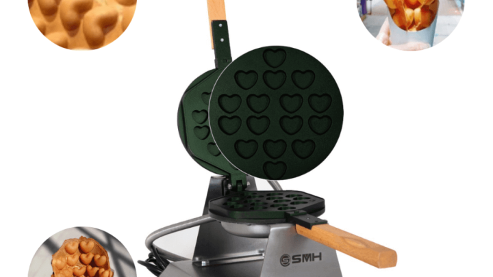 Kalpli özel tasarıma sahip Bubble Waffle Makinesi Seti, yaratıcı ve sevimli waffle'lar yapmanıza olanak tanır.