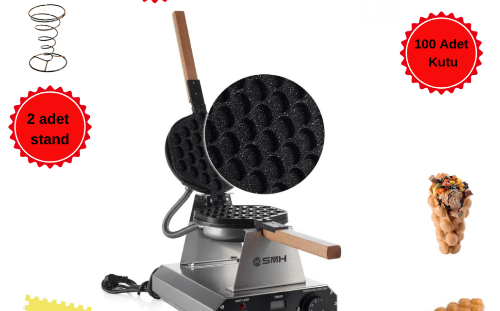 Eterna Bubble Waffle Makinesi kullanarak yapılan waffle'ların lezzetini ve kalitesini yansıtan bir görsel